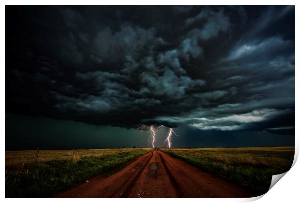Apocalyptic Lightning 2 Print by John Finney