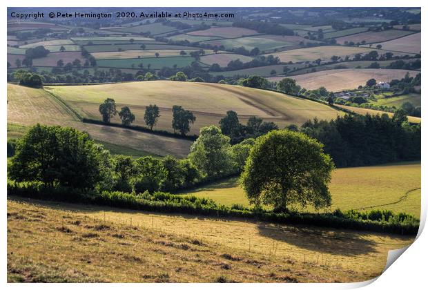 View from Raddon Hill Print by Pete Hemington