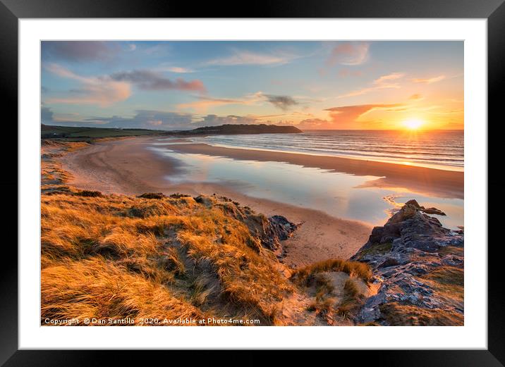 Broughton Bay, Gower Framed Mounted Print by Dan Santillo