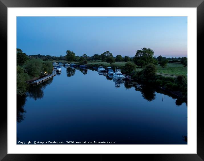 Blue Hour at the River Framed Mounted Print by Angela Cottingham