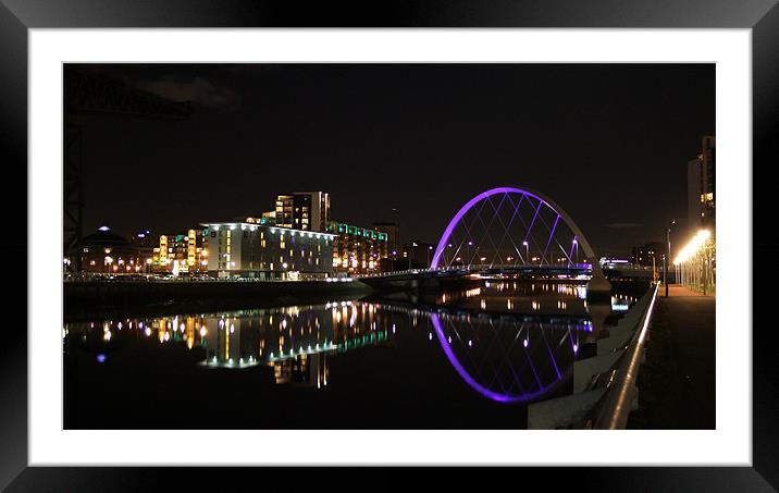 Glasgow by night Framed Mounted Print by Ann Callaghan