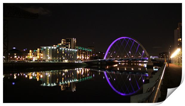 Glasgow by night Print by Ann Callaghan