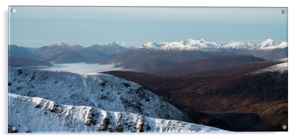 Winter Mountaineering in Scotland Acrylic by John Malley