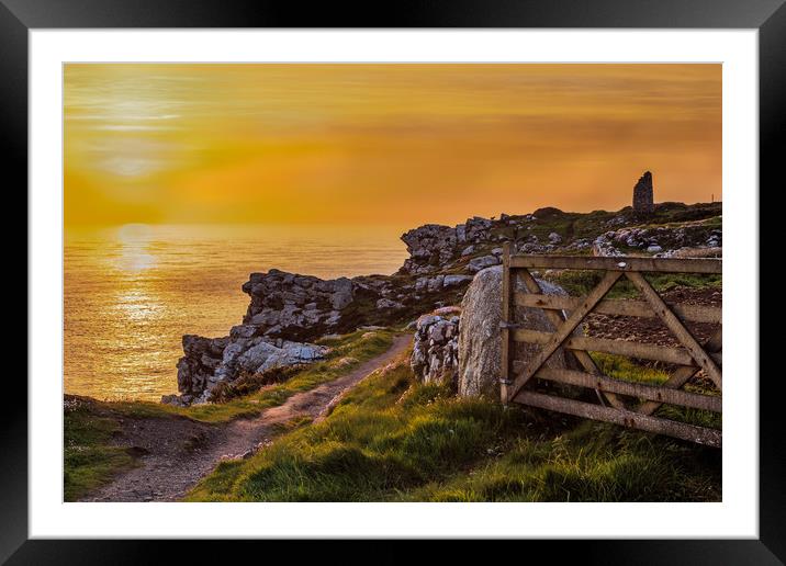 Cornish Sunset Framed Mounted Print by David Belcher