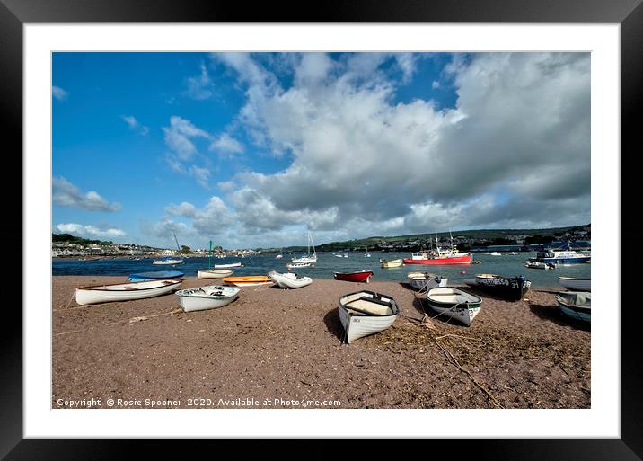 Teignmouth Back Beach on The River Teign in Devon Framed Mounted Print by Rosie Spooner