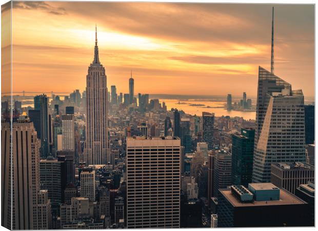 The Empire State Building at Sunset Canvas Print by Andrew George