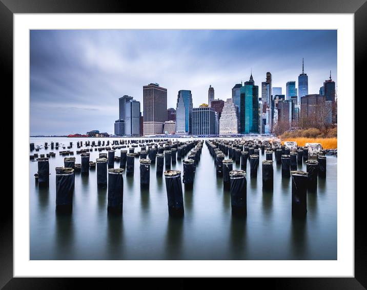Lower Manhattan In New York City  Framed Mounted Print by Andrew George