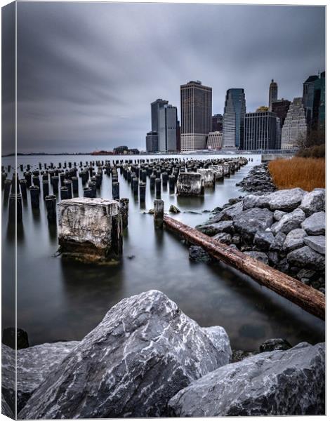 Lower Manhattan In New York City   Canvas Print by Andrew George