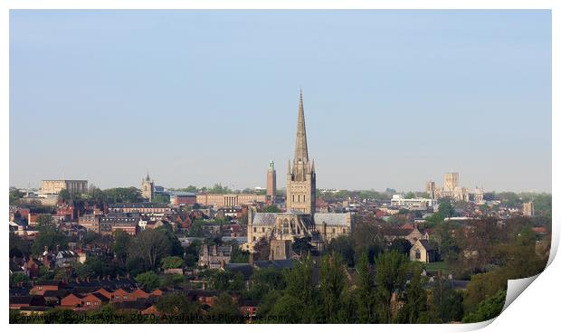 Norwich Skyline Cathedral and Castle  Print by Juha Agren