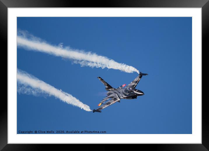 F-16AM from the Belgian Air Force at RAF Fairford Framed Mounted Print by Clive Wells