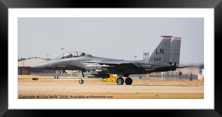 Getting ready for take off at RAF Lakenheath Framed Mounted Print by Clive Wells