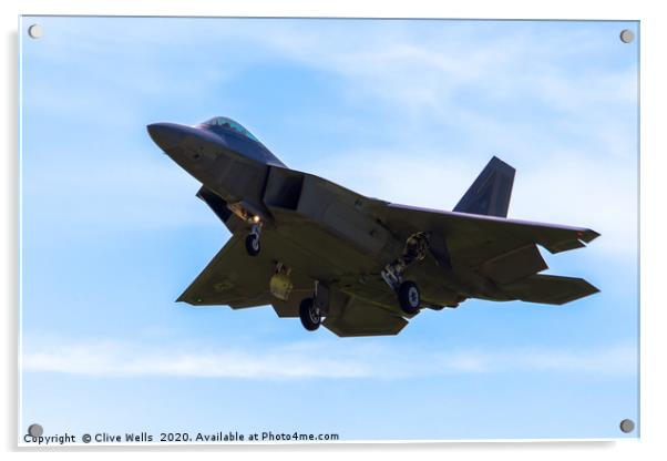 Lockheed Martin F-22A at RAF Lakenheath Acrylic by Clive Wells