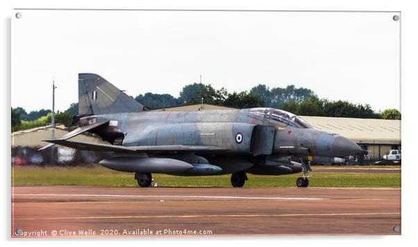 F-4E Phantom at RAF Fairford, Gloustershire Acrylic by Clive Wells