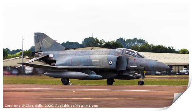 F-4E Phantom at RAF Fairford, Gloustershire Print by Clive Wells