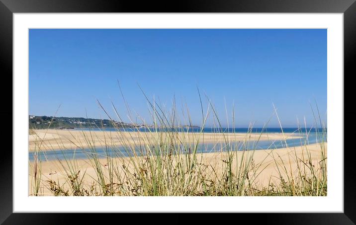 Captivating View of St Ives Bay from Hayle beach Framed Mounted Print by Beryl Curran