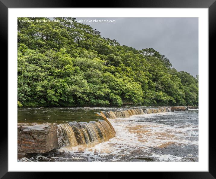 Whorlton Cascades in Spate Framed Mounted Print by Richard Laidler