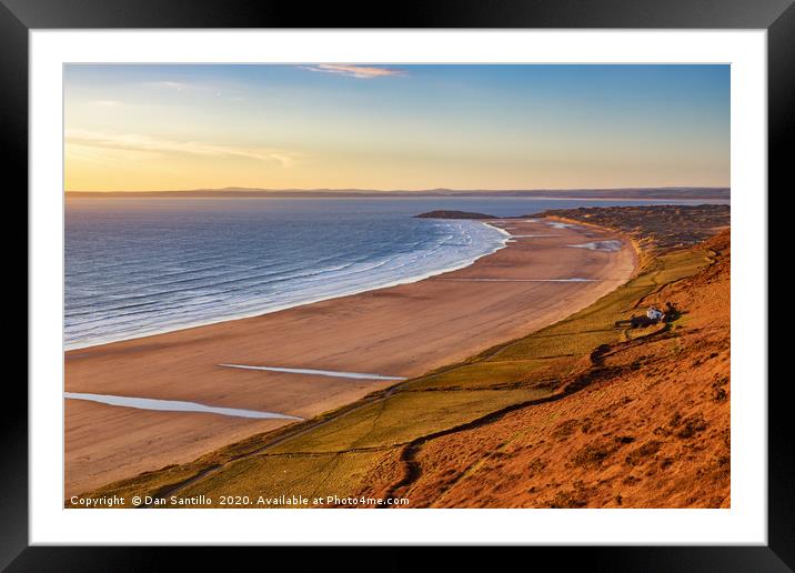 Llangennith and Burry Holms, Gower Framed Mounted Print by Dan Santillo