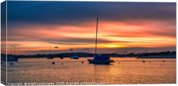 Bembridge Harbour Sunset Canvas Print by Wight Landscapes