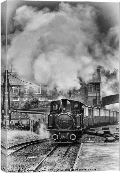 Nostalgic Steam Train in Welsh Rain Canvas Print by Clive Ingram