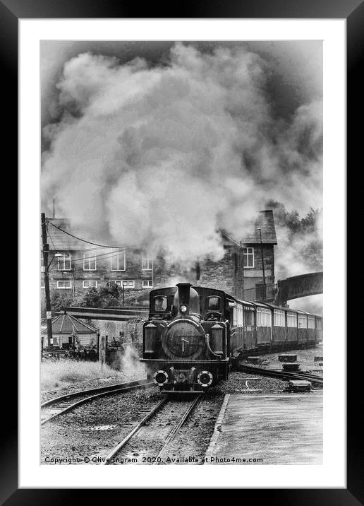 Nostalgic Steam Train in Welsh Rain Framed Mounted Print by Clive Ingram