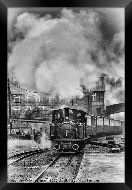 Nostalgic Steam Train in Welsh Rain Framed Print by Clive Ingram