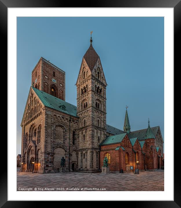 Ribe cathedral in the evening Framed Mounted Print by Stig Alenäs