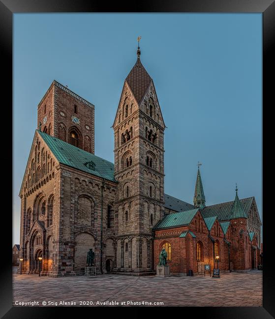 Ribe cathedral in the evening Framed Print by Stig Alenäs