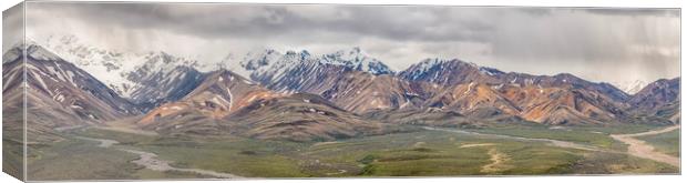 The stunning colours of Polychrome Pass, Denali Canvas Print by Shaun Davey
