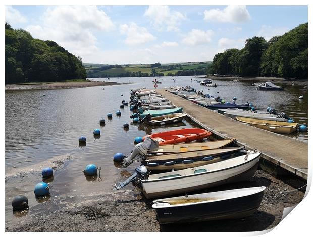 Stoke Gabriel creek Devon Print by Paula Palmer canvas