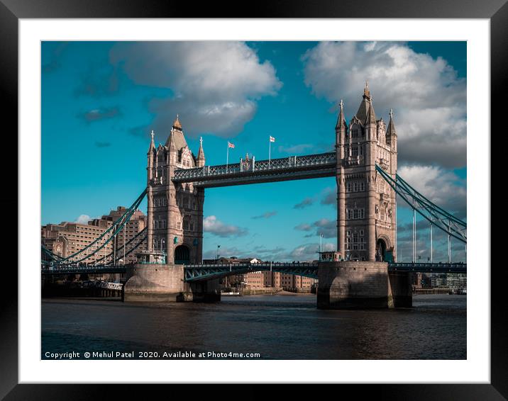 Iconic landmark Tower Bridge in London, England, U Framed Mounted Print by Mehul Patel