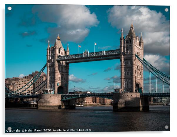 Iconic landmark Tower Bridge in London, England, U Acrylic by Mehul Patel