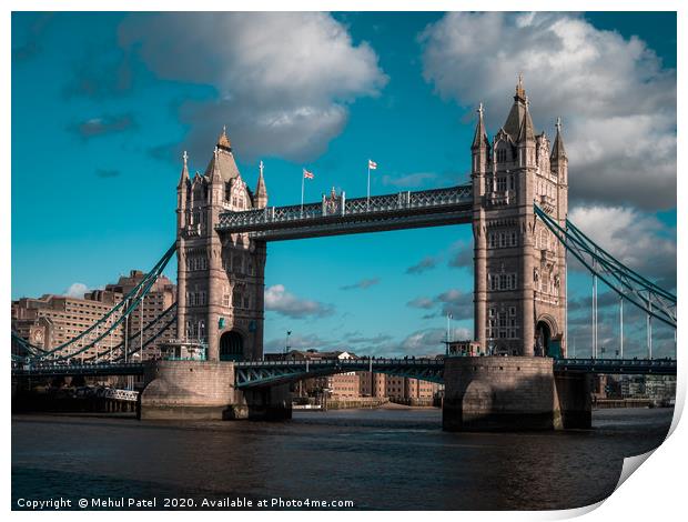 Iconic landmark Tower Bridge in London, England, U Print by Mehul Patel