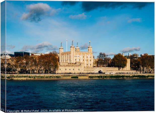 The Tower of London situated along the embankment  Canvas Print by Mehul Patel