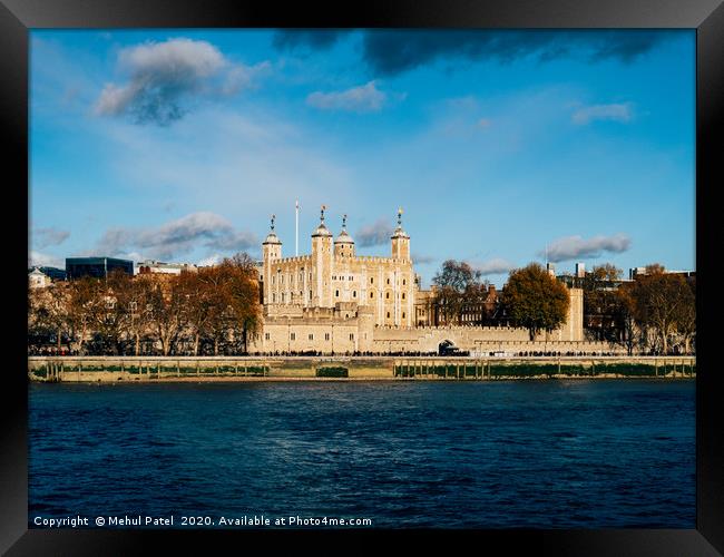 The Tower of London situated along the embankment  Framed Print by Mehul Patel