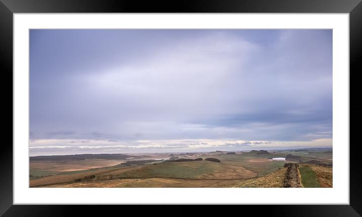 Hadrian's Wall Lookout Framed Mounted Print by John Malley