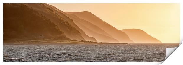 Sunset behind Foreland Point, Exmoor Print by Shaun Davey