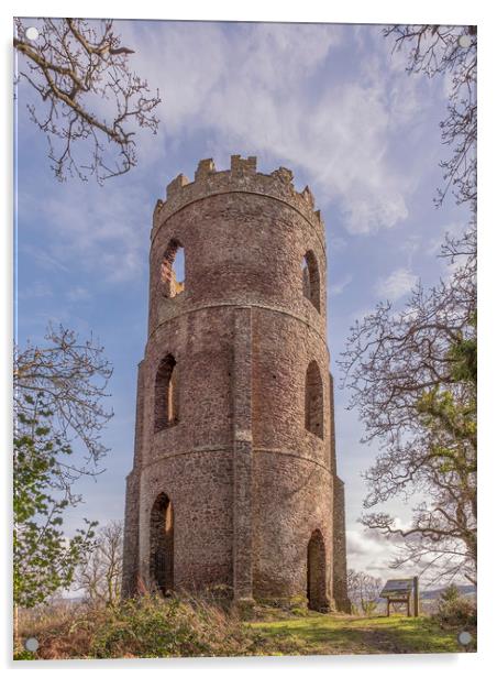 Conygar Tower, Dunster, Exmoor Acrylic by Shaun Davey