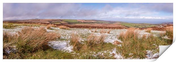 Winter View from Lang Combe Head, Exmoor Print by Shaun Davey