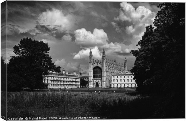 King's College Cambridge, with the Chapel in the c Canvas Print by Mehul Patel