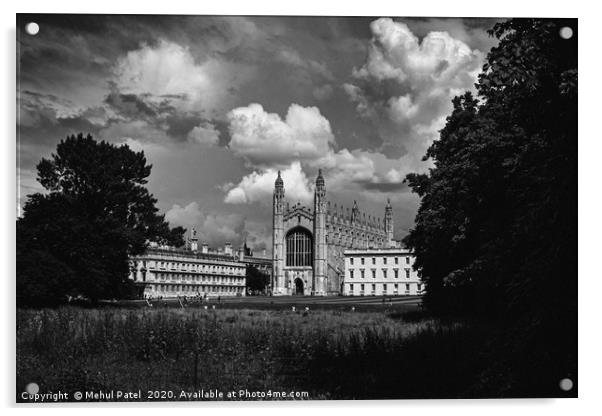 King's College Cambridge, with the Chapel in the c Acrylic by Mehul Patel