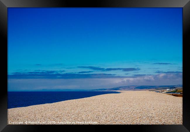 Chesil beach, on the South West coast of England,  Framed Print by Mehul Patel