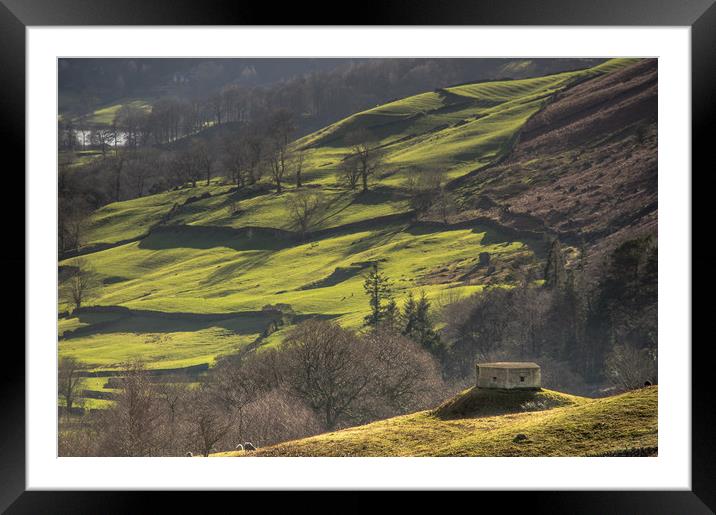 Sentry Post in Grasmere Framed Mounted Print by John Malley