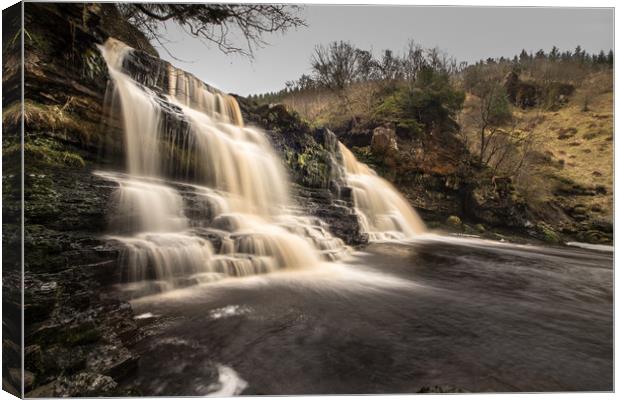 The Highest Waterfall in Northumberland Canvas Print by John Malley