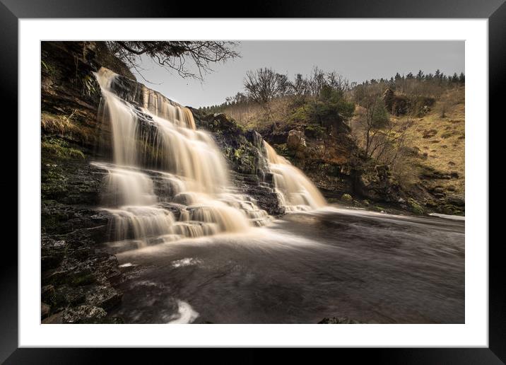 The Highest Waterfall in Northumberland Framed Mounted Print by John Malley