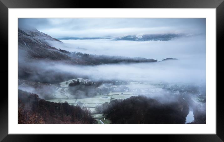 Mist over Grange in Borrowdale Framed Mounted Print by John Malley
