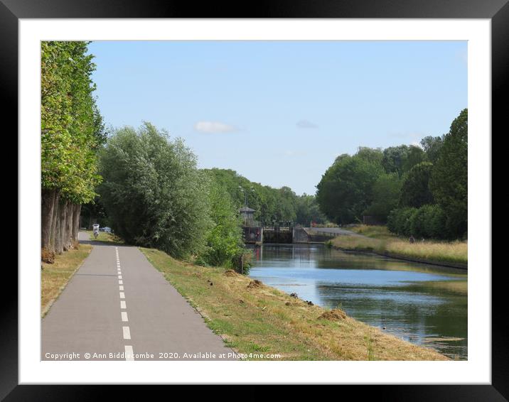 Saint Quentin on the way to the Canal Lock Framed Mounted Print by Ann Biddlecombe