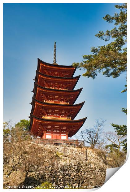 The red tallest pagoda of japan Print by Yagya Parajuli
