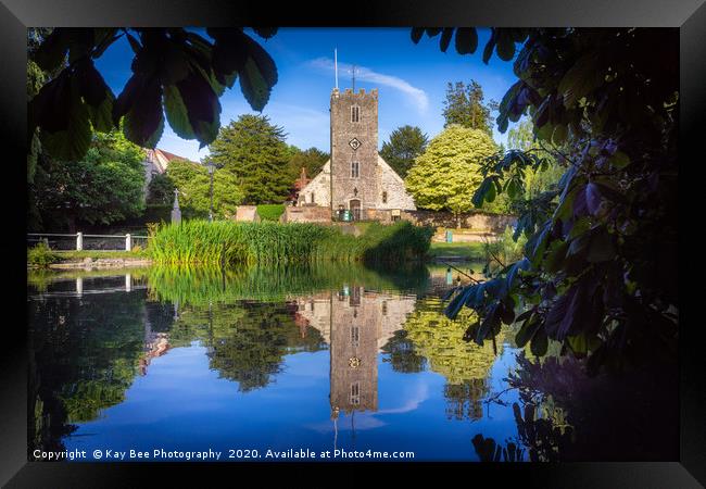St Mary's Church in Buriton Reflection  Framed Print by KB Photo