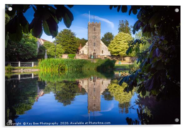 St Mary's Church in Buriton Reflection  Acrylic by KB Photo