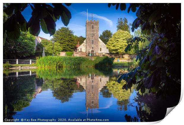 St Mary's Church in Buriton Reflection  Print by KB Photo